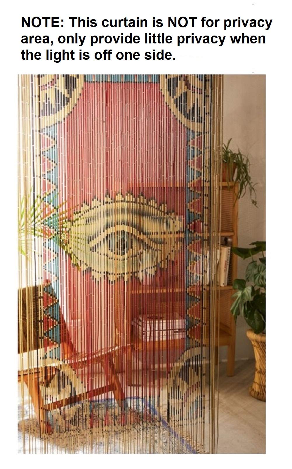 TACHILC beaded curtain room divider interior view, defines space with style