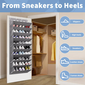 TAHAVICE 10-tier door-mount rack with sturdy base panels.