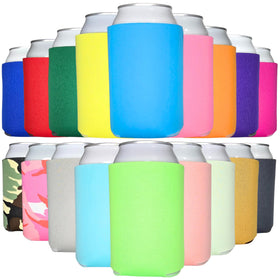 TahoeBay blank beer can cooler sleeve in black, ideal for custom vinyl and DIY prints.