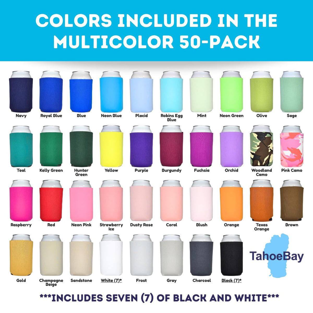 TahoeBay blank beer can cooler sleeve in white, perfect for sublimation projects.