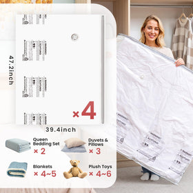 TAILI 4-pack for pillows demonstrates compact storage under beds.