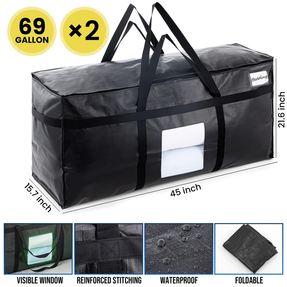 TAILI bag folded flat for compact storage when not in use.