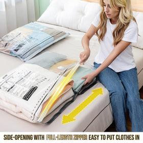 TAILI bedding storage bags show clips included for secure reuse.