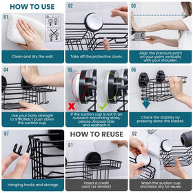 TAILI black shower caddy assembly complements modern bathroom aesthetics