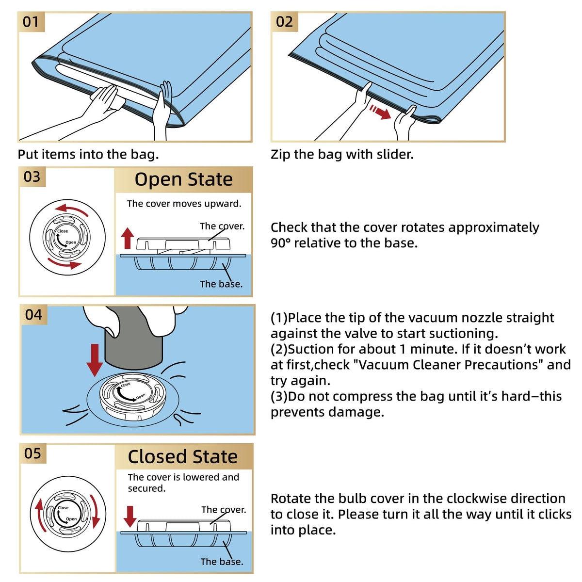TAILI compressed bedding under bed illustrates dramatic space saving.
