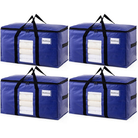 TAILI dark blue moving bag with visible window for quick item identification.