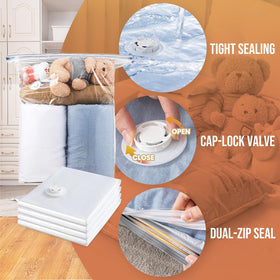 TAILI double-seal zipper design ensures secure closure and minimal air backflow.