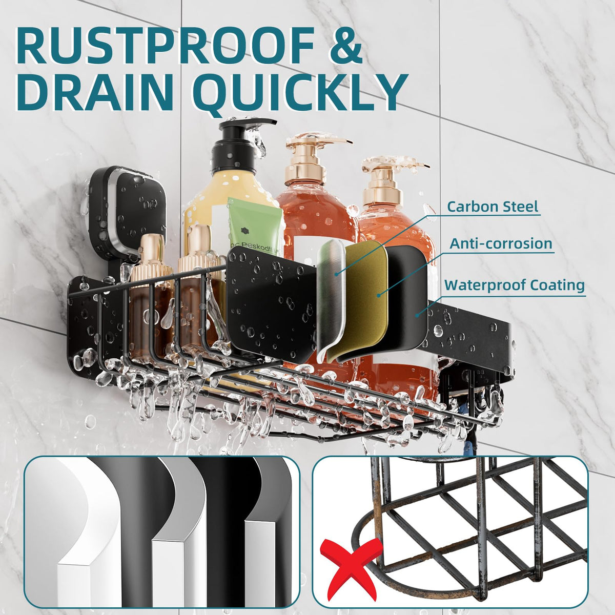 TAILI wall-mounted caddy fits bathrooms, kitchens, and RVs.