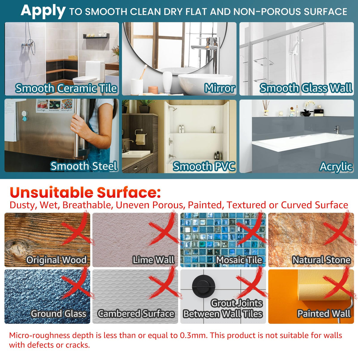 TAILI easy installation on smooth surfaces without tools