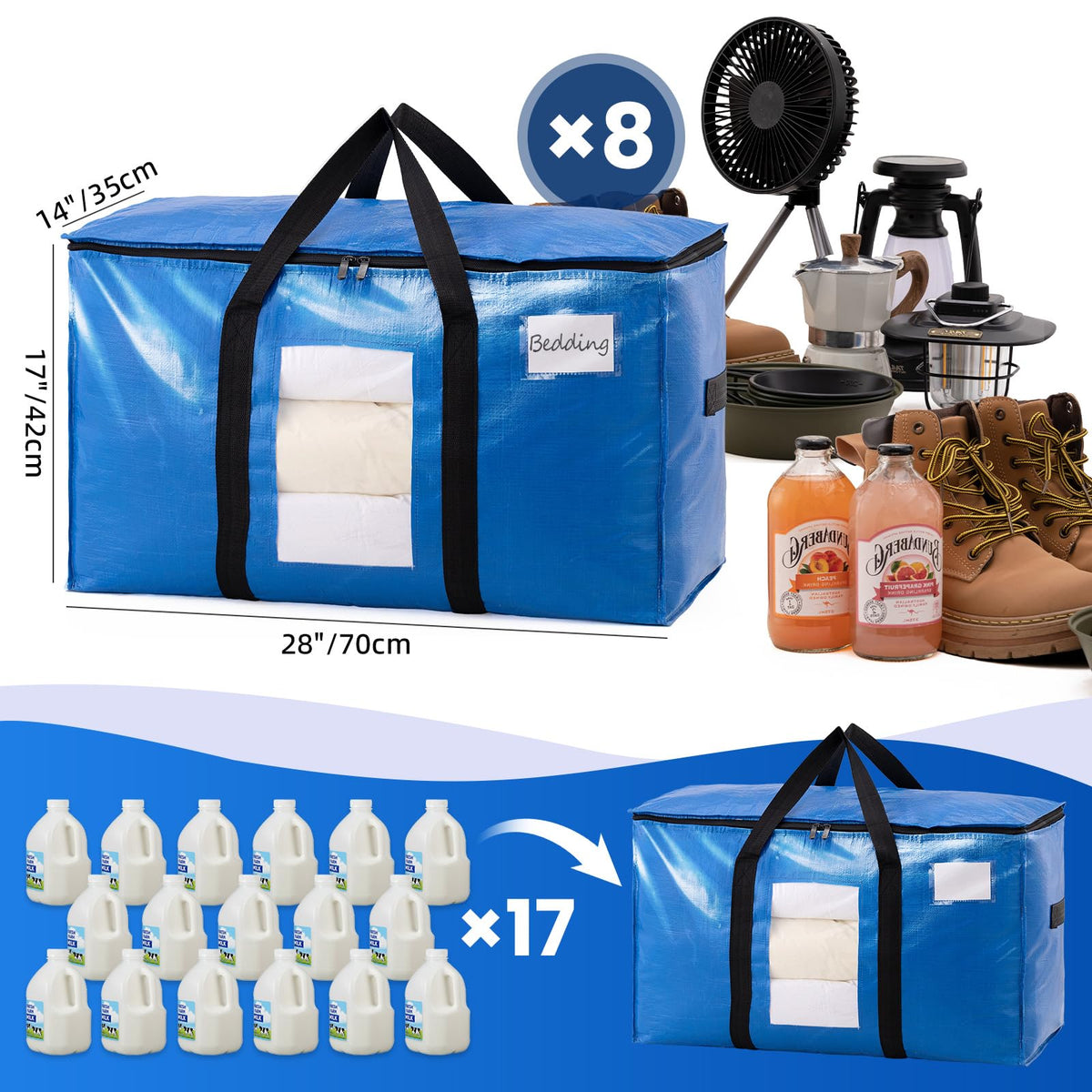 TAILI eight-pack with 28L x 14W x 17H capacity up to 115 qt