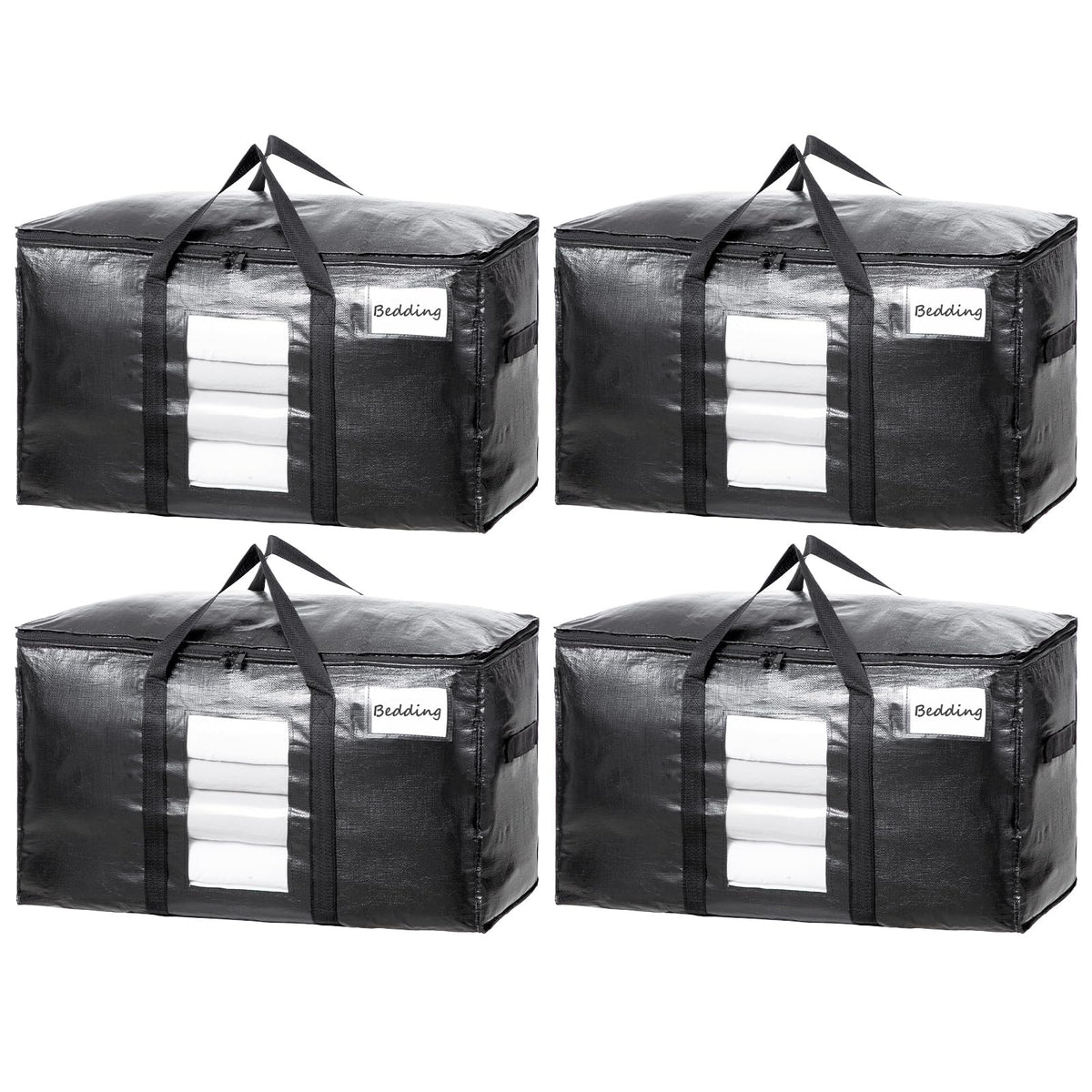 TAILI extra large bags with a visible window for quick item identification during moves.