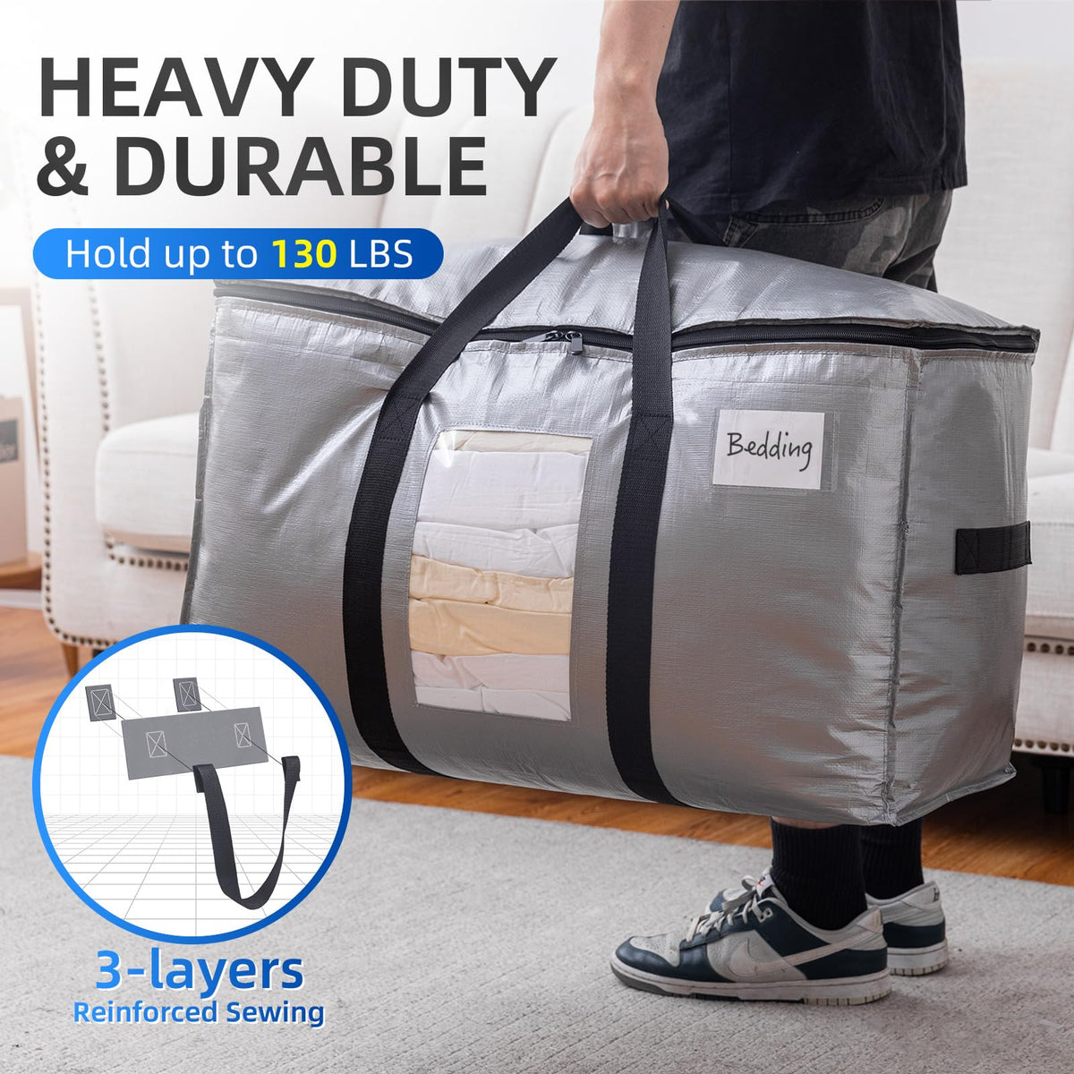TAILI bags offer 115-quart capacity per bag for bulky items.