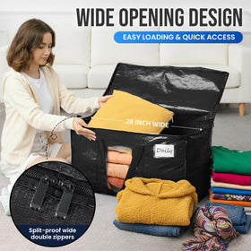 TAILI moving bag opened wide with three-sided zipper for flexible packing.