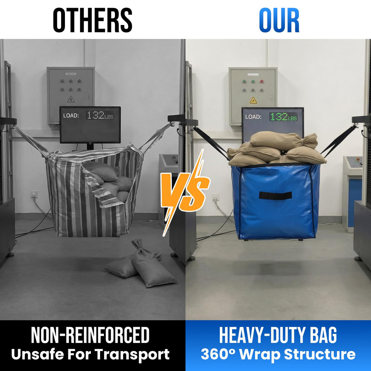 TAILI blue moving bags with wrap-around handles ease lifting during relocation