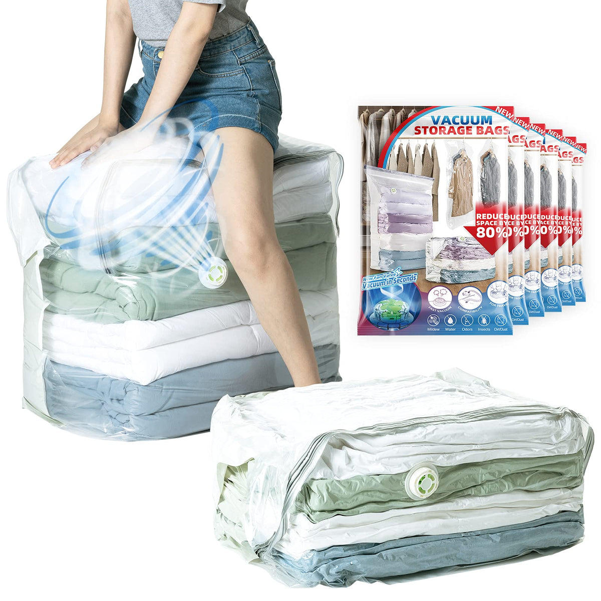 TAILI extra large cube vacuum bag setup ready for bulk packing and space saving.