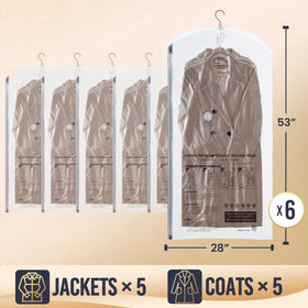 TAILI five garments in one bag keeps wardrobe organized while traveling.