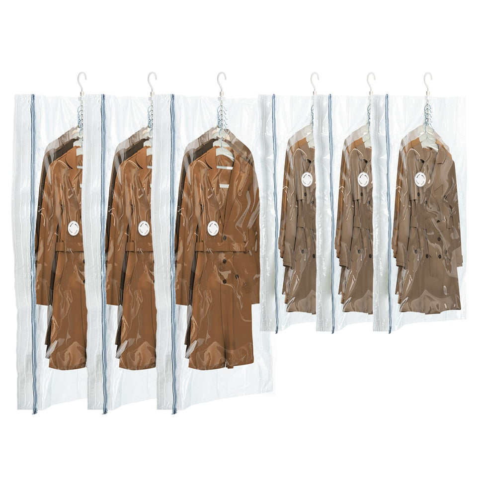 TAILI hanging vacuum sealer bags in 53x27.5 inch size for organized, wrinkle-free storage.