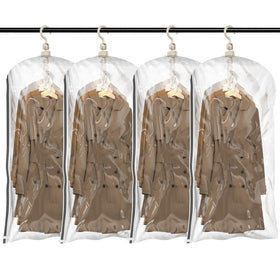 TAILI hanging vacuum bags show five-garment capacity for closet organization.