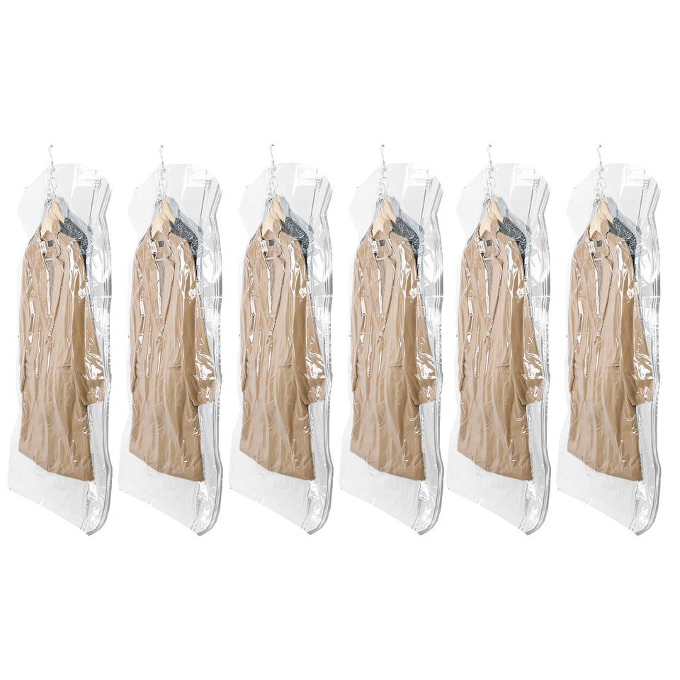TAILI hanging vacuum sealer bags in a closet for efficient storage.