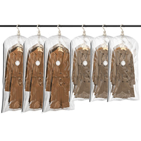 TAILI hanging vacuum bags in closet for organized wardrobe and easy access.