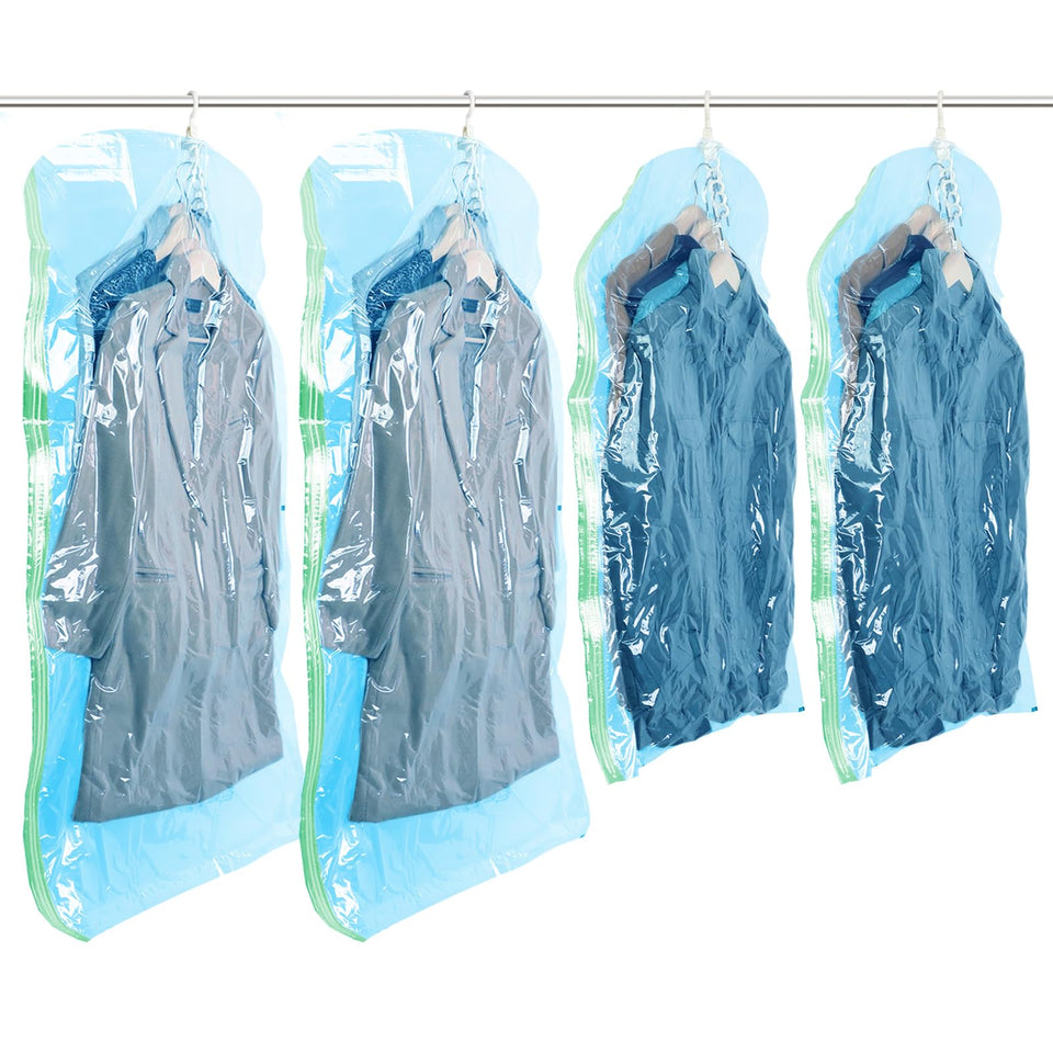 TAILI hanging vacuum storage bags organize wardrobe with space-saving design and clear view.