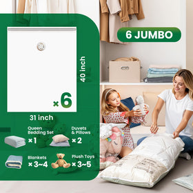 TAILI jumbo vacuum bags for clothing and bedding storage.