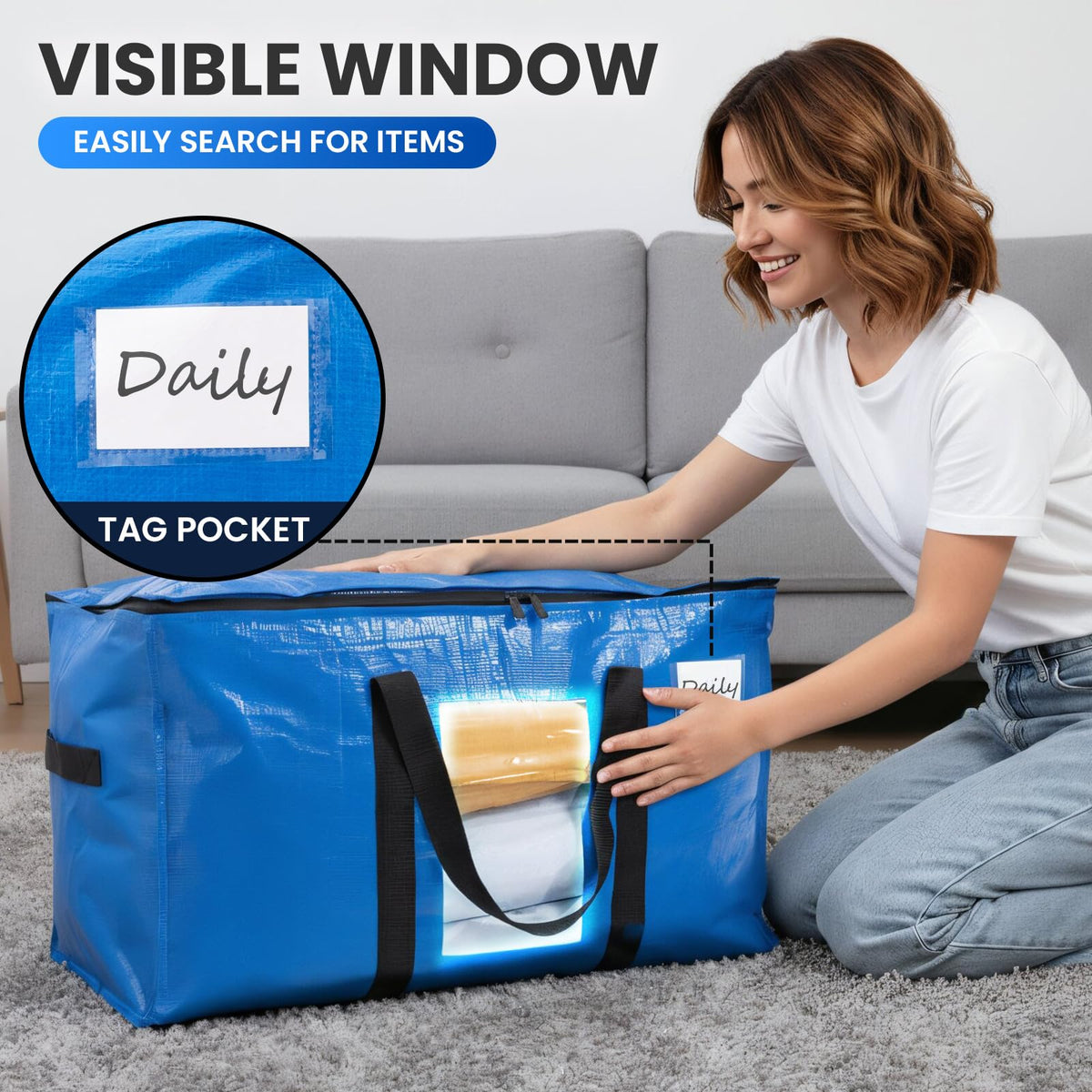 TAILI U-shaped bottom handles provide strong support up to 130 pounds