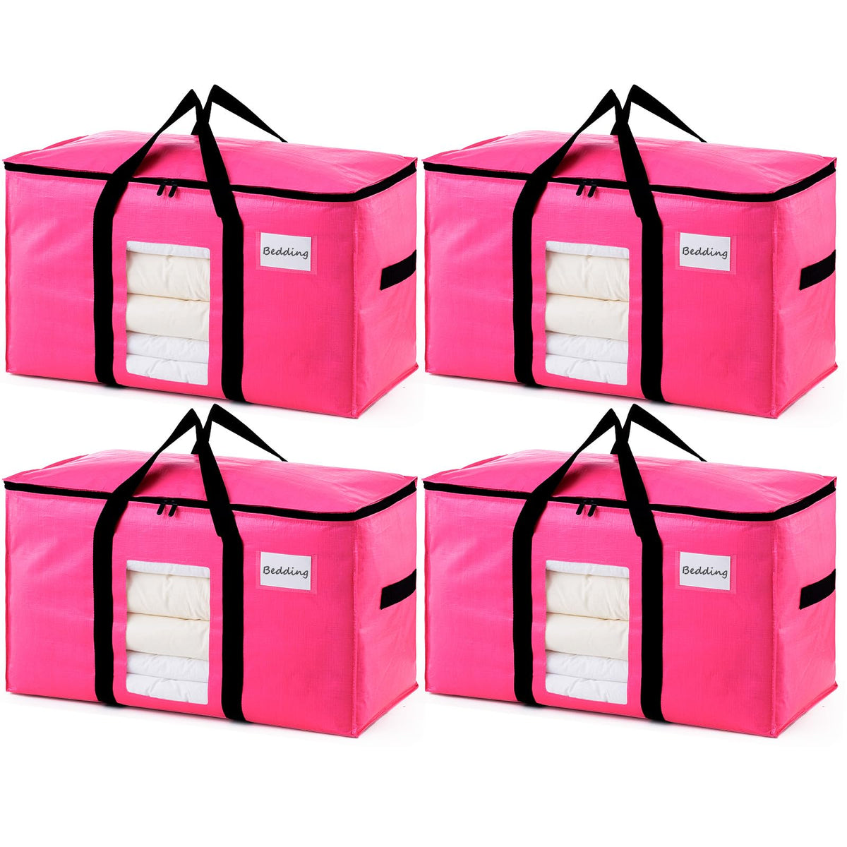 TAILI pink extra large moving bag with visible window aids quick item identification