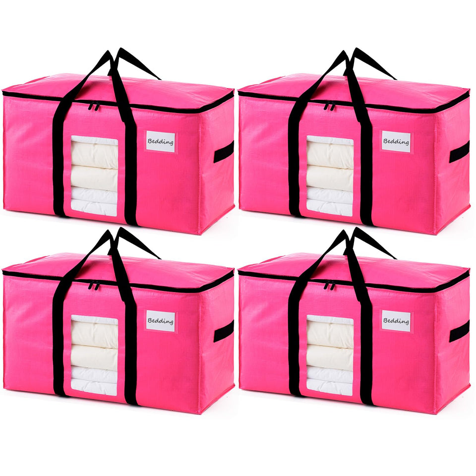 TAILI pink extra large moving bag with visible window aids quick item identification