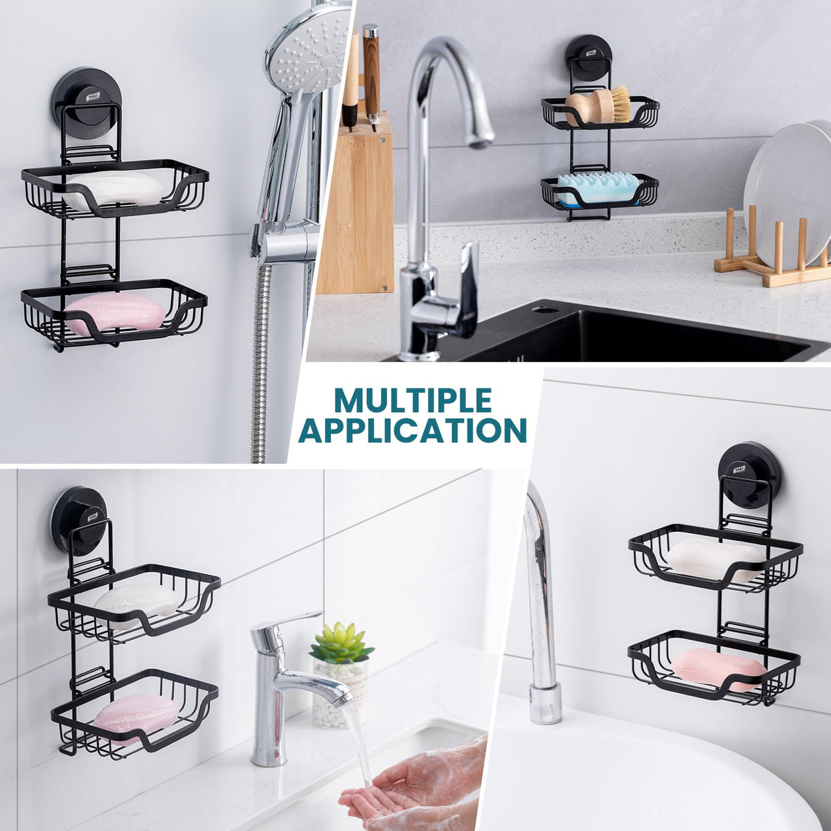 TAILI rustproof metal construction resists water exposure in showers or sinks