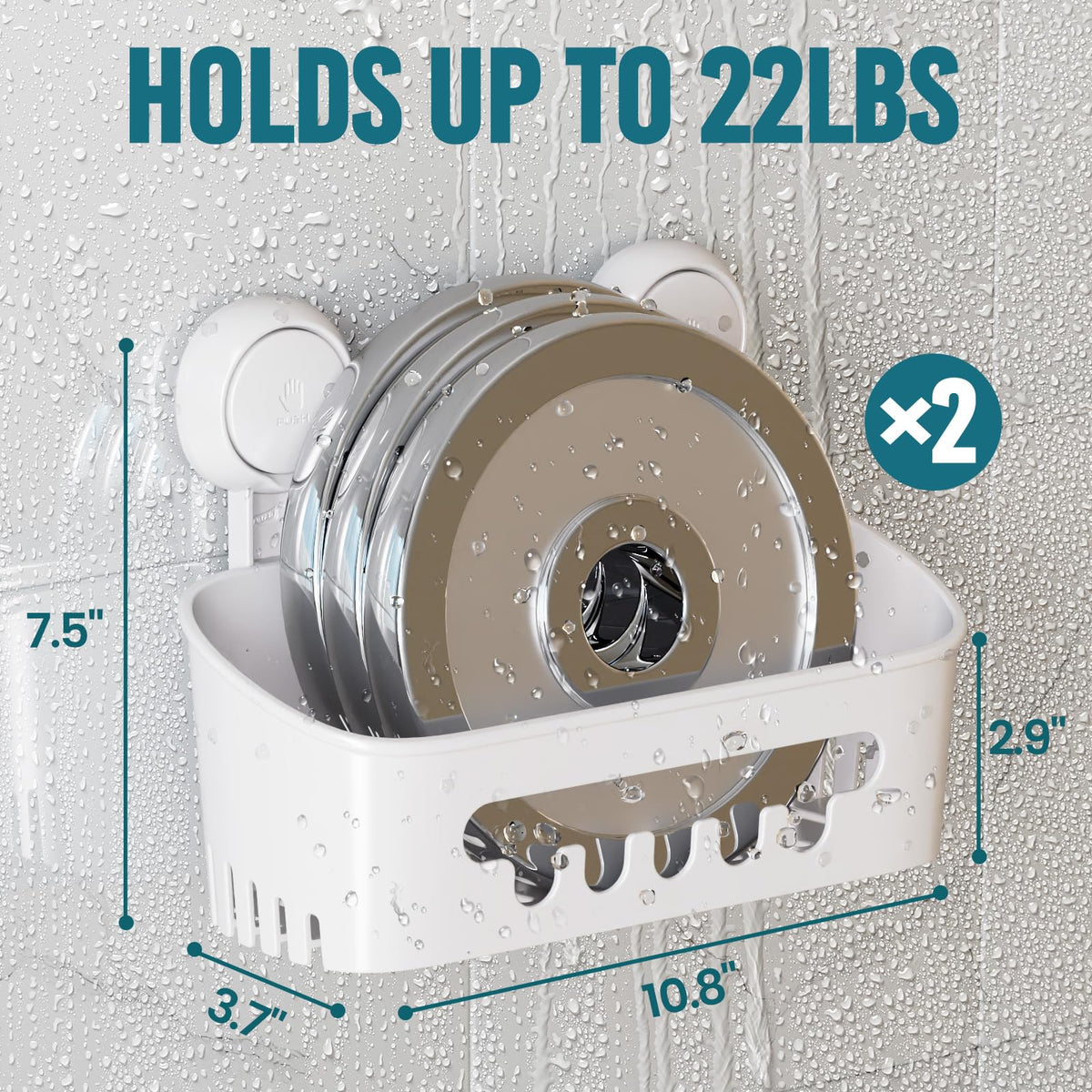 TAILI baskets sized 10.8 by 3.7 by 2.9 inches maximize shower space