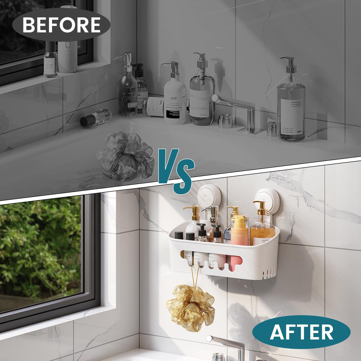 TAILI Shower Caddy easy cleanup with removable baskets.