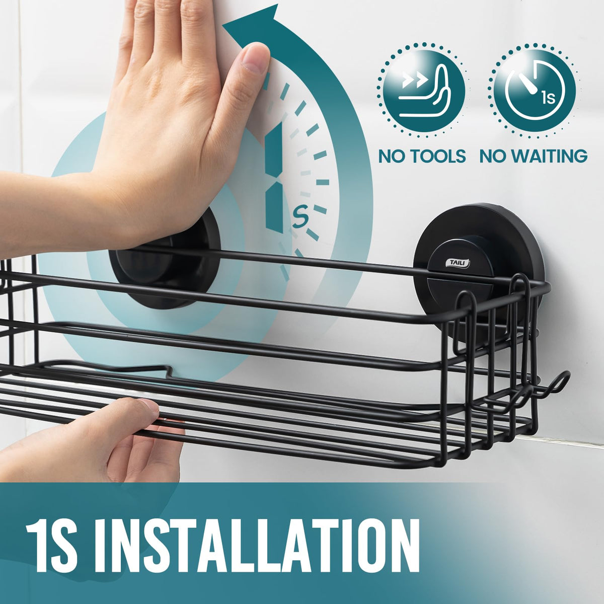 TAILI shower caddy hooks for razor storage keeps blades dry and accessible