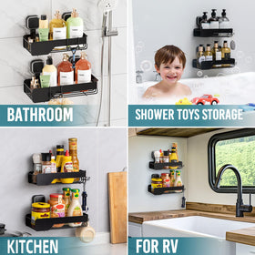 TAILI shower caddy offers large capacity to organize toiletries.