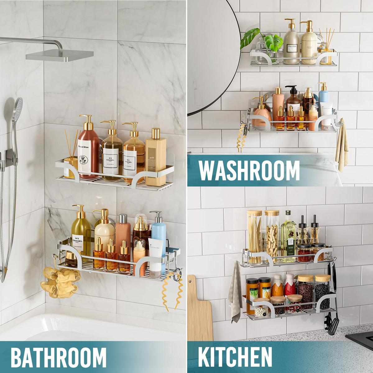 TAILI fits bathrooms, kitchens, and RVs to maximize space and organization.