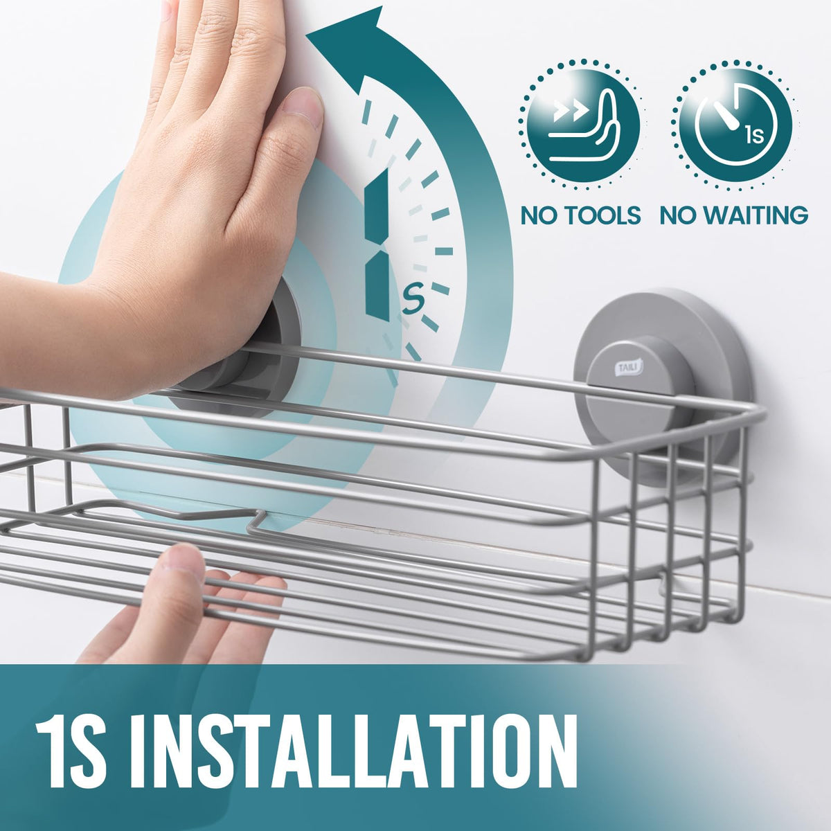 TAILI rustproof stainless steel shower organizer for durable bathroom use
