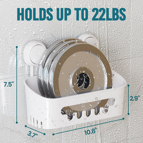 TAILI Shower Caddy strong suction cups support heavy bath products.