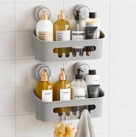 TAILI Shower Caddy two-basket setup saving bathroom space