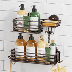 TAILI Shower Caddy 2-pack with suction cups keeps bottles organized and off the shower floor.