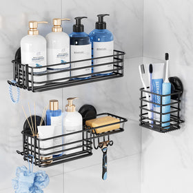 TAILI shower caddy with suction cup for quick secure installation on smooth surfaces