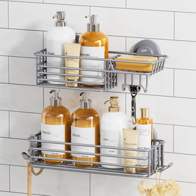 TAILI shower caddy with suction cup 2-pack for secure bathroom storage