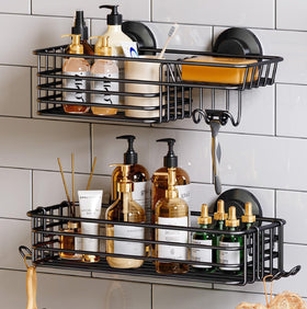 TAILI shower caddy two-pack with strong suction for organized bathroom storage