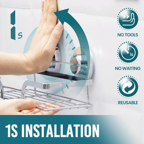 TAILI shower caddy with two shelves and razor hooks stores shower essentials neatly.
