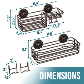 TAILI Shower Caddy with built-in hooks and soap holder for convenient hanging of razors and soaps.
