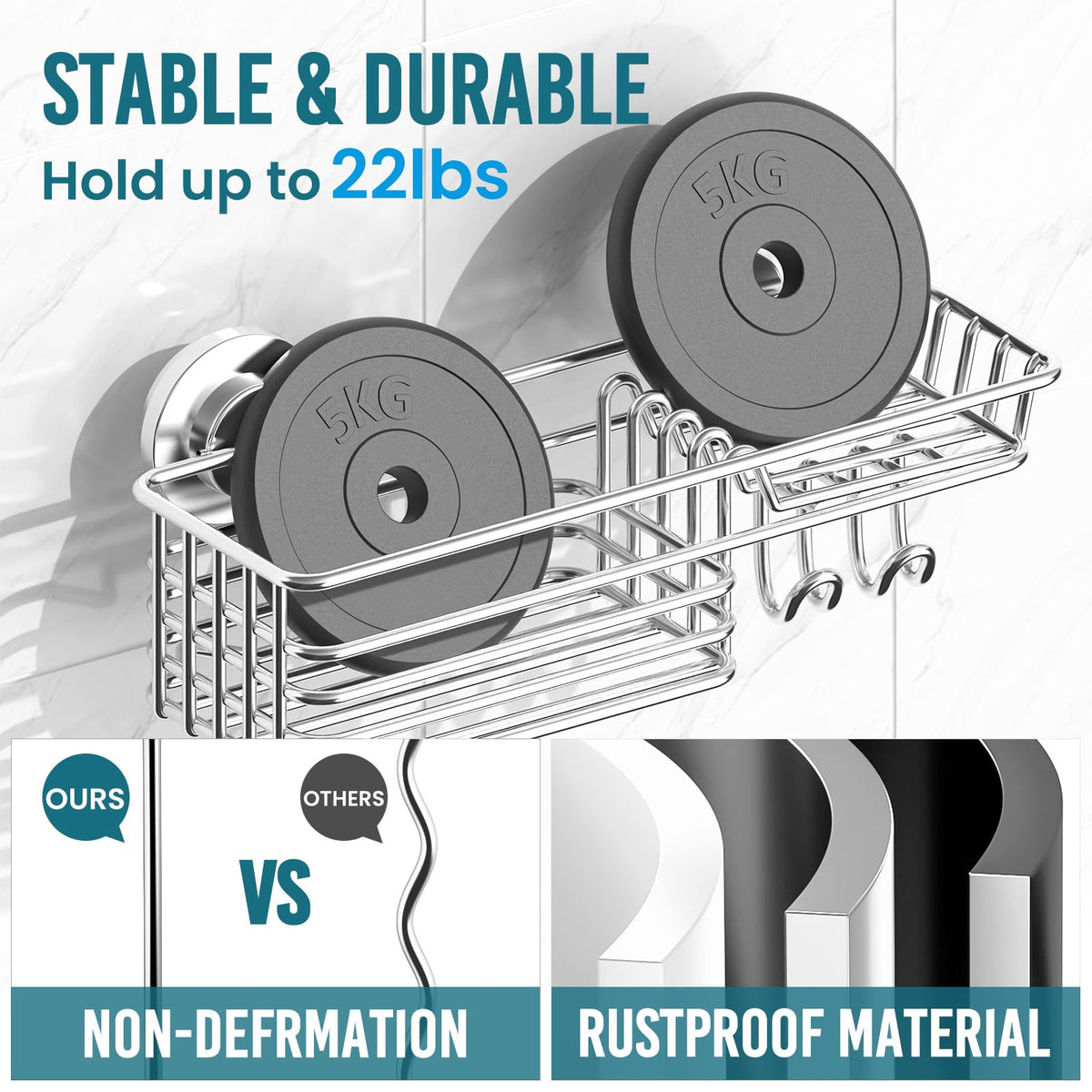 TAILI rustproof stainless steel shelves with drainage prevent water buildup in showers