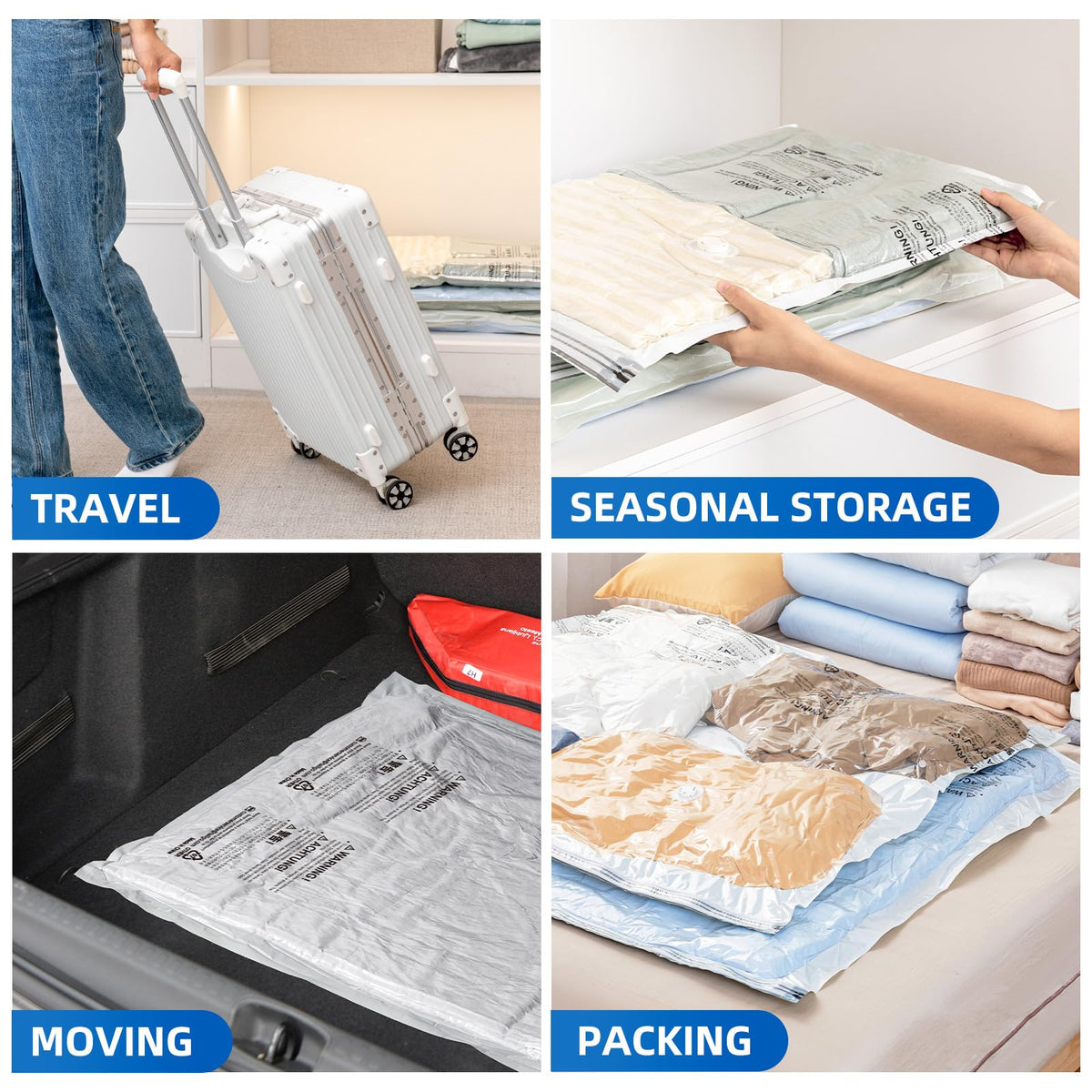 TAILI under-bed storage scene with compressed textiles.