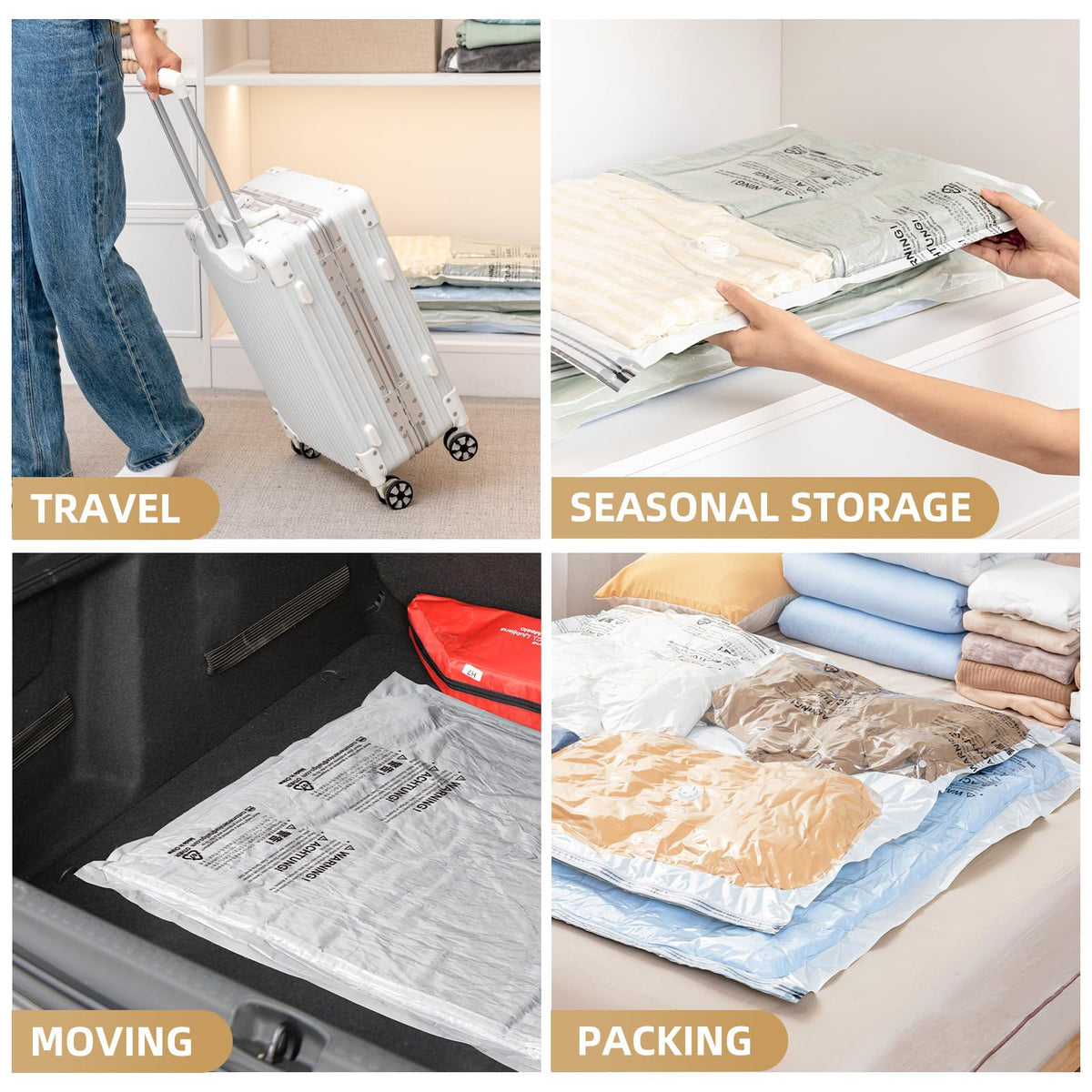 TAILI under-bed storage demonstrates organized bulky items and easy access.