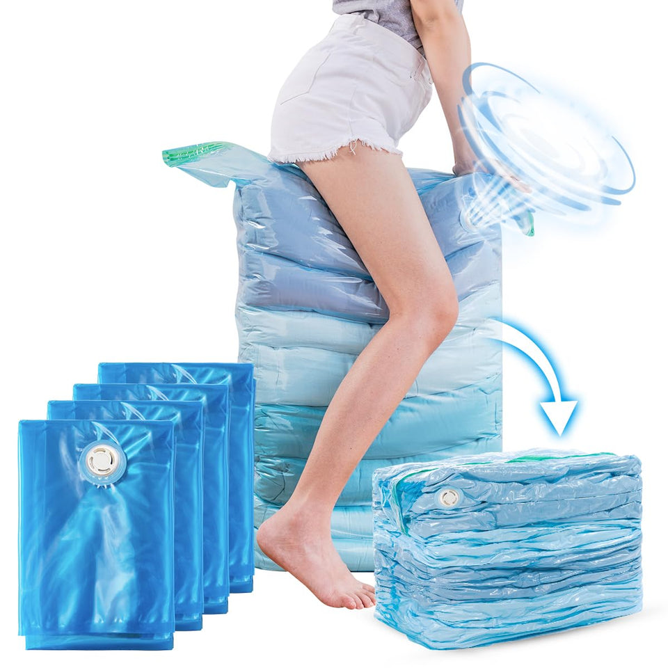 TAILI vacuum storage bags jumbo cube saving closet space.