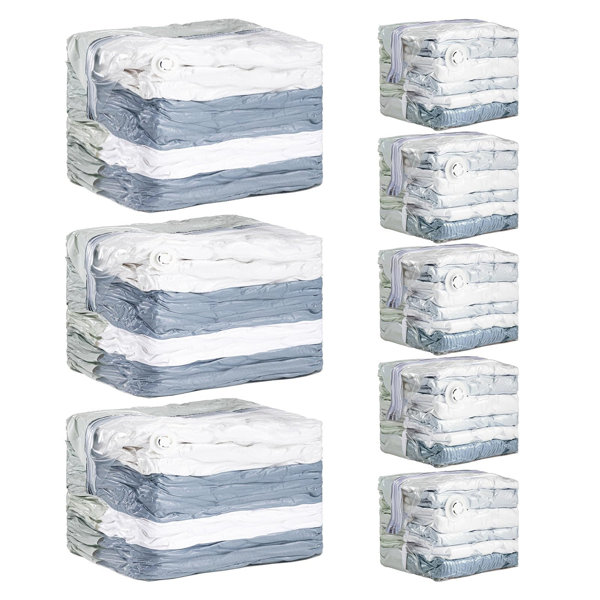 TAILI jumbo vacuum storage bags in a pack for bedding organization and space saving