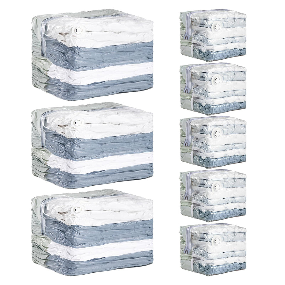 TAILI jumbo vacuum storage bags in a pack for bedding organization and space saving